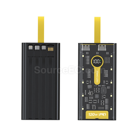客製化快充自帶線無線充電行動電源禮品