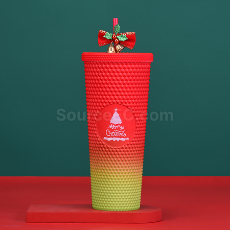 客製化710ML聖誕吸管杯禮品