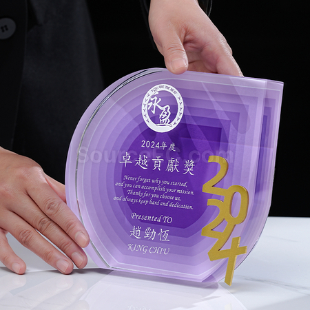 客製化水滴彩印水晶獎座禮品