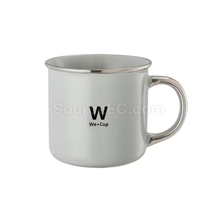 客製化銀邊復古陶瓷杯禮品