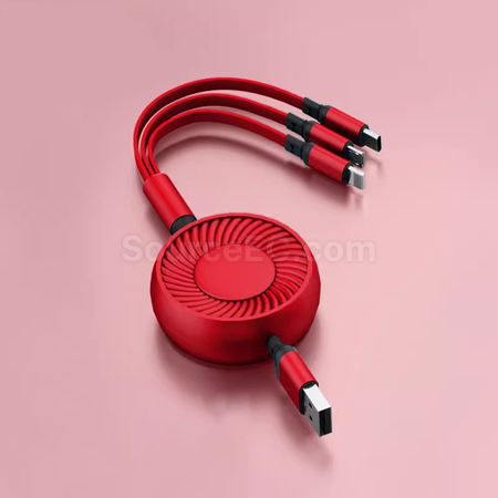 客製化一拖三伸縮充電線禮品