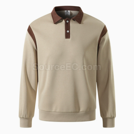 客製化拼色polo長袖禮品