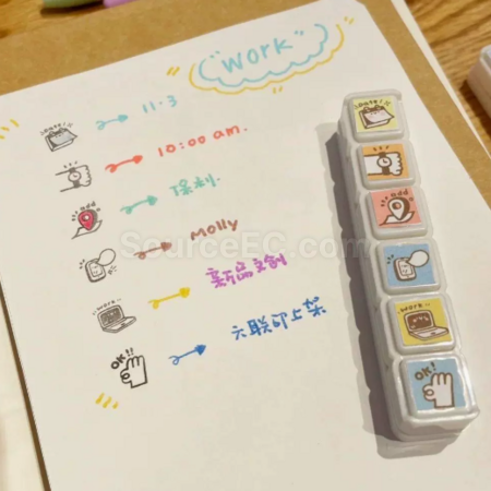 客製化6聯客製化按壓印章禮品