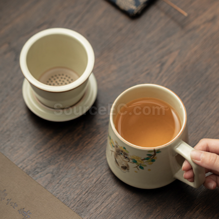 客製化陶瓷可過濾泡茶杯禮品