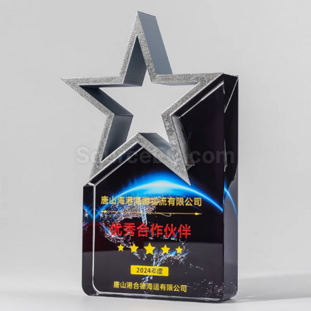 客製化彩色五星水晶獎座禮品