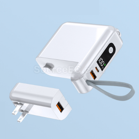 多功能三合一可拆卸插頭行動電源