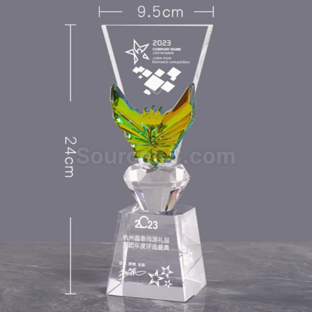 客製化創意變色水晶獎座禮品