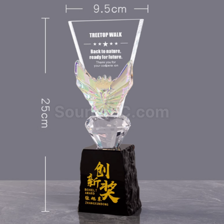 客製化創意變色水晶獎座禮品