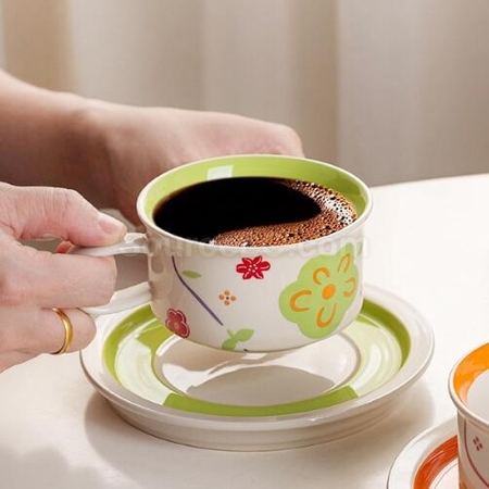 客製化復古陶瓷咖啡杯碟套裝禮品