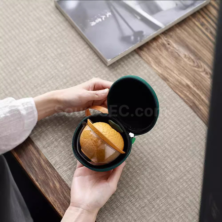 客製化醜橘便攜陶瓷茶具旅行套裝禮品