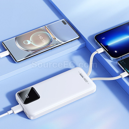 客製化3C認證帶線行動電源快充禮品