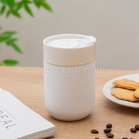 客製化旅行矽膠帶蓋陶瓷杯禮品