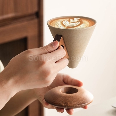 客製化粗陶漏斗咖啡杯禮品