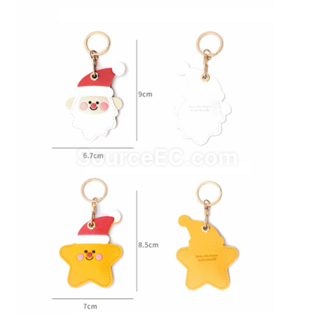 客製化聖誕皮革鑰匙扣門禁卡掛件禮品