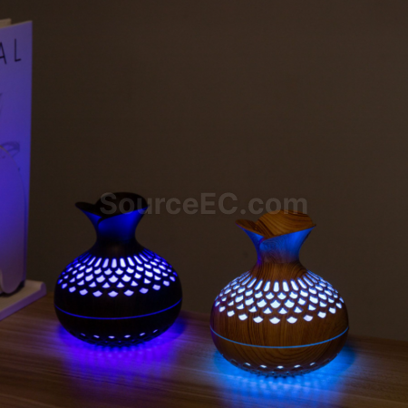 客製化創意木紋花瓶加濕器禮品