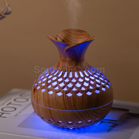 客製化創意木紋花瓶加濕器禮品