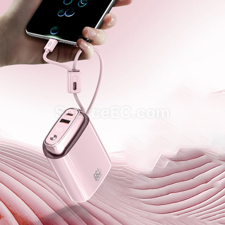 客製化3C認證自帶線移動電源禮品