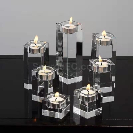 客製化浪漫水晶蠟燭台擺件禮品