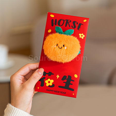 客製化立體刺繡毛絨紅包袋禮品