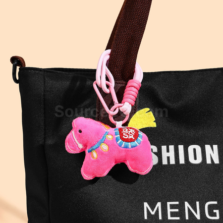客製化可愛刺繡小馬掛件鑰匙扣禮品