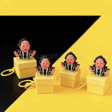 客製化發光語音減壓按鍵鑰匙扣禮品
