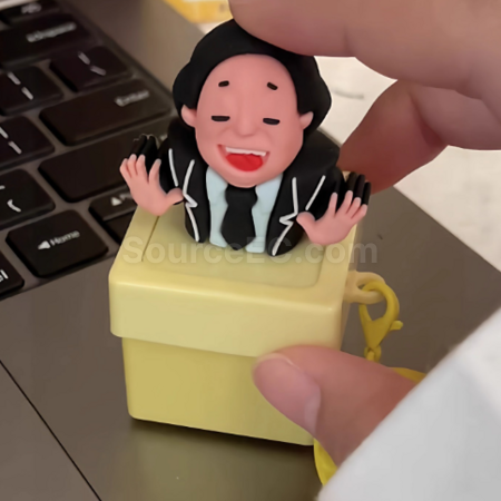 客製化發光語音減壓按鍵鑰匙扣禮品