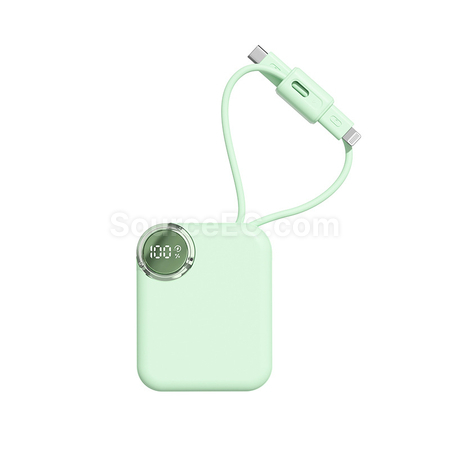 客製化迷你自帶線快充行動電源禮品
