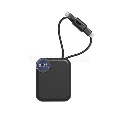 客製化迷你自帶線快充行動電源禮品