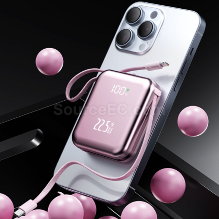 客製化3c自帶線快充行動電源禮品