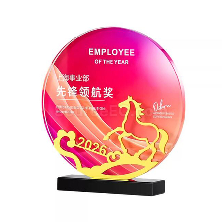 客製化馬年水晶獎座禮品