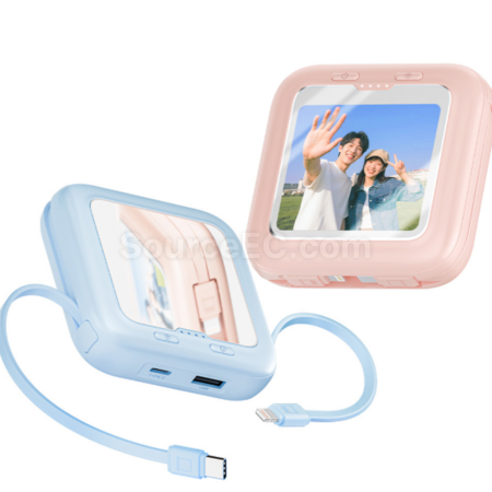 客製化3C認證發光化妝鏡行動電源禮品