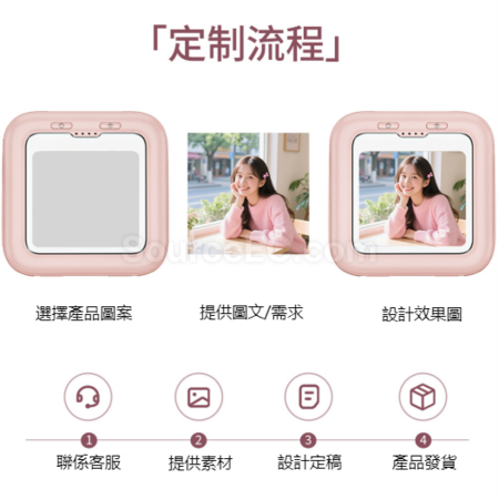 客製化3C認證發光化妝鏡行動電源禮品