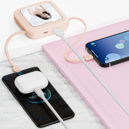 客製化3C認證發光化妝鏡行動電源禮品