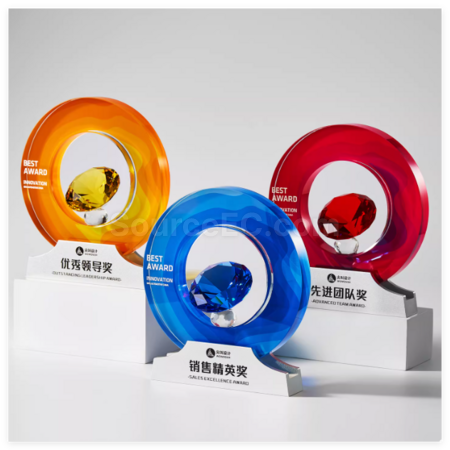 客製化創意鑽石水晶獎座禮品