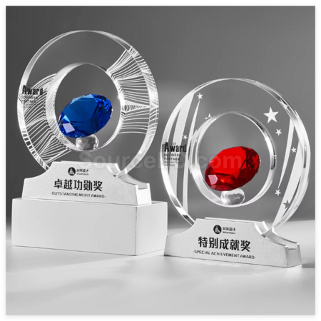 客製化創意鑽石水晶獎座禮品