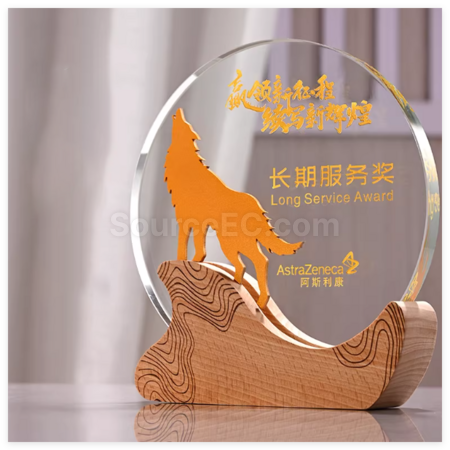 客製化創意實木水晶獎座禮品