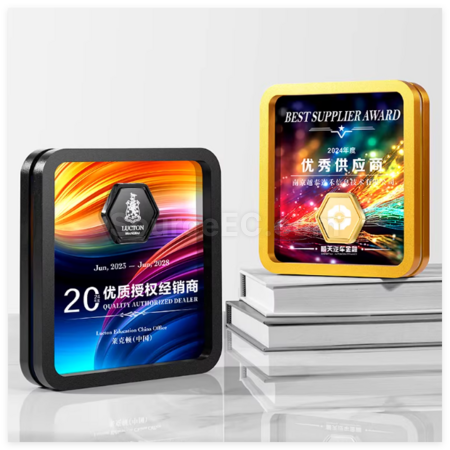 客製化方形金屬水晶獎座禮品
