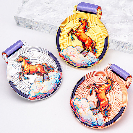 客製化一馬當先金屬獎牌禮品