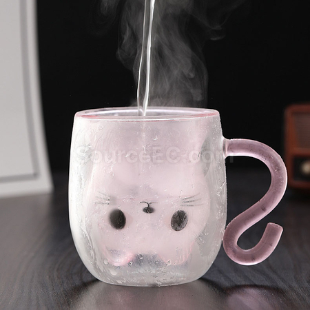 客製化貓咪雙層玻璃杯禮品