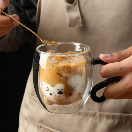 客製化貓咪雙層玻璃杯禮品