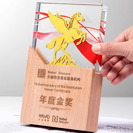 客製化馬年水晶獎座禮品
