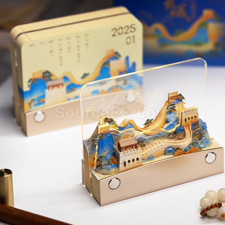 客製化可定制手撕日曆紙雕燈禮品