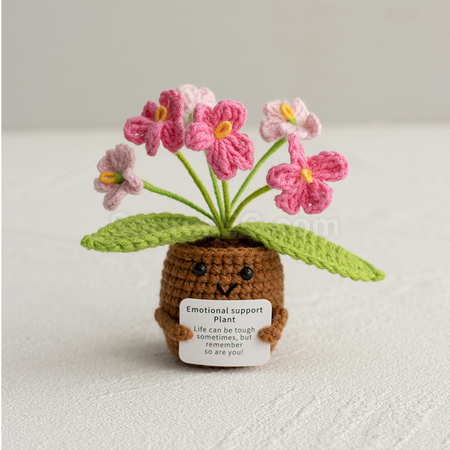 客製化針織花朵植物盆栽禮品