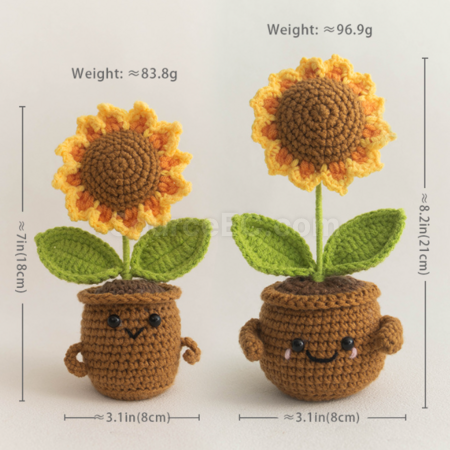 客製化針織花朵植物盆栽禮品
