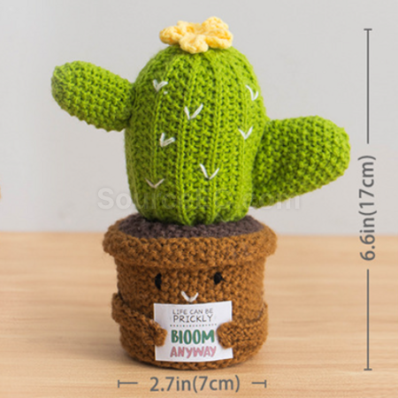 客製化針織花朵植物盆栽禮品