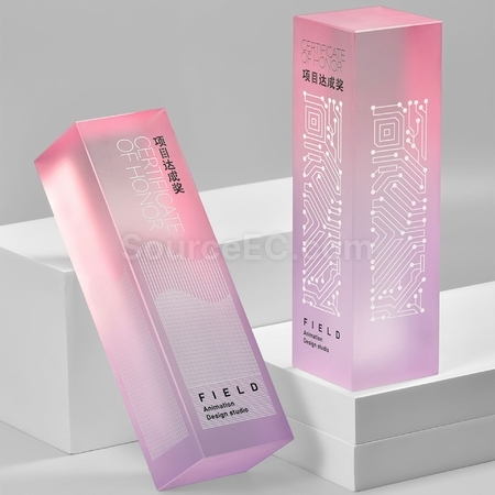 客製化漸變水晶立柱獎盃禮品
