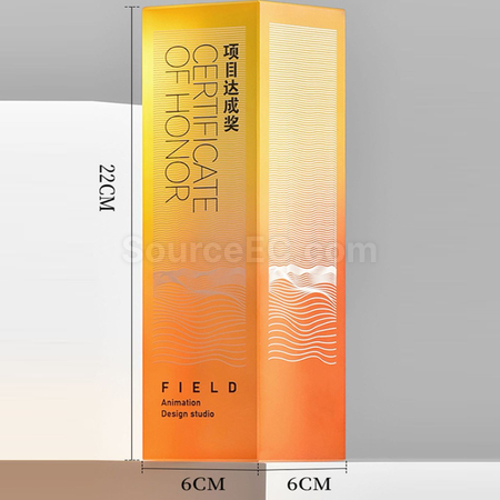 客製化漸變水晶立柱獎盃禮品