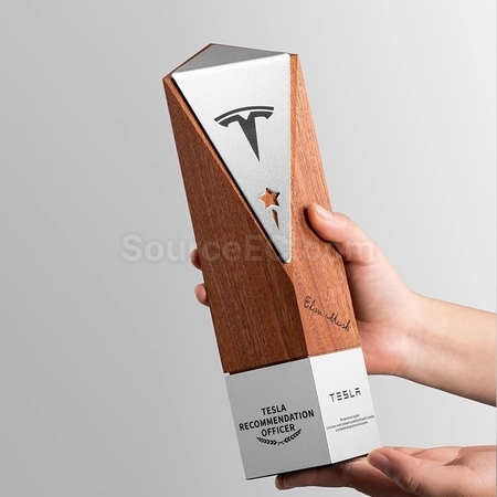 客製化折邊實木獎座禮品