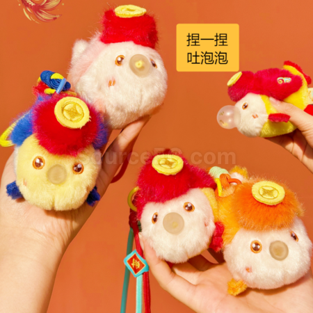 客製化小魚吐泡泡毛絨鑰匙扣掛件禮品