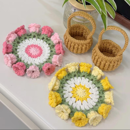 編織花杯墊